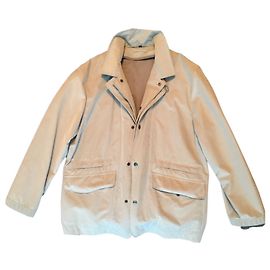 Fay Jacke aus Baumwolle in Beige mit Metall Froschverschluss
