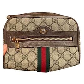 Gucci Brown GG Supreme Web Ophidia Riñonera