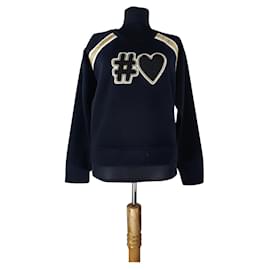 Maje Tokyo Neopren-Sweatshirt schwarz und mehrfarbig