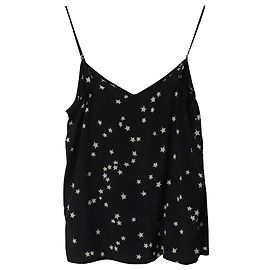 Top camisola con estampado de estrellas Layla en seda negra de Equipment