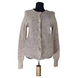 American Vintage Strickjacke Beige Alpaka Mohair