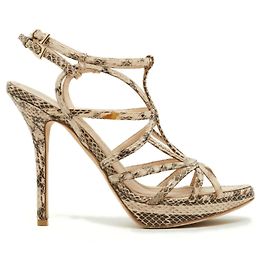 Sandali Dior in pelle pitonata beige 37.5
