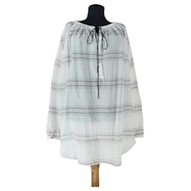 Hunky Dory Weiße Baumwoll Tunika Bluse Transparent - Autre Marque