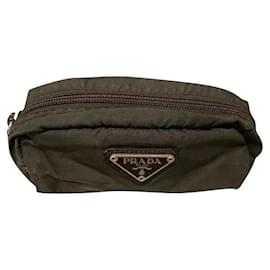 Prada Clutch Tasche Braun Stoff