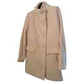 Abrigo de lana y alpaca color crema - Autre Marque
