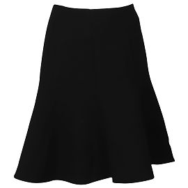 Falda a la rodilla en seda negra de Temperley London
