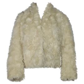 Giacca Vince Plush in eco-pelliccia panna