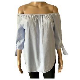 Autre Marque Top de algodón Rich & Royal Blanco Azul