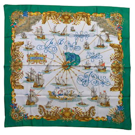 Lenço Hermès Voiles de Lumière seda verde claro