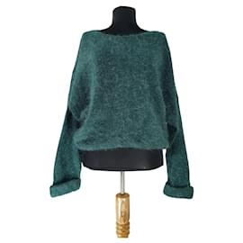 American Vintage Pullover Grün Mohairwolle Oversize L XL