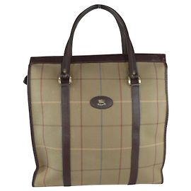 Borsa vintage Burberry in tela e pelle