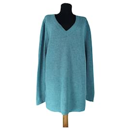 WooLovers Langer Pullover Grün Kaschmir Merino Wolle L - Autre Marque