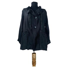 Blazer Dorothée Schumacher nero in lino e viscosa
