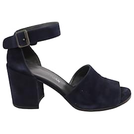 Sandali Stuart Weitzman Soho Gal Block in pelle scamosciata blu navy