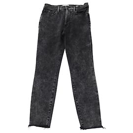 Frame Denim Vaqueros Frame Le High Straight de tiro alto en algodón negro