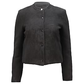 Sandro Paris Cropped-Cord-Blazer aus schwarzer Viskose
