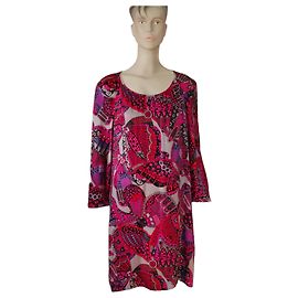 Gerard Darel Seidenkleid gewaschen bunt pink rot lila