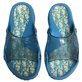 Christian Dior Gummipantoffeln Blau Größe 36