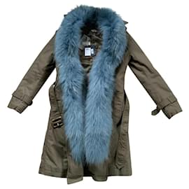 Abrigo Liu Jo Marrón de Algodón con Piel de Mapache Talla 38 - Liu.Jo