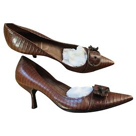 Miu Miu Décolleté in pelle goffrata coccodrillo, Pointure 40.