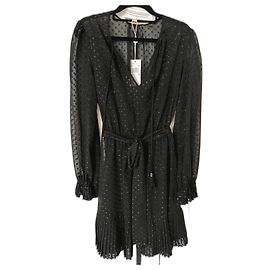 Michael Kors Schwarzes Chiffon Minikleid mit Polka Dots