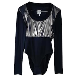 Top Moschino Jeans Negro Plateado