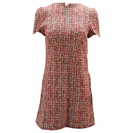 Vestido recto de tweed de Alexander McQueen en algodón rojo