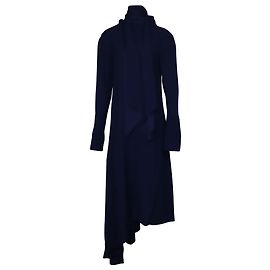 VESTIDO ASIMETRICO CON LAZO DE MARNI EN VISCOSA AZUL
