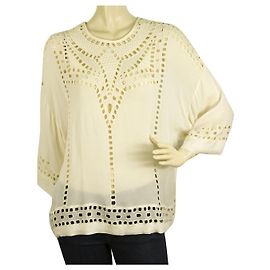 Túnica Isabel Marant Etoile Vanilla Crean Encaje 3/ 4 Blusa con mangas Talla superior 38