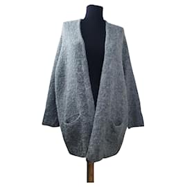 American Vintage Strickjacke Grau Oversize