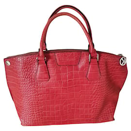 Kesslord Crocodile Style Leather Handbag Raspberry - Autre Marque