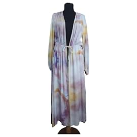 Cardigan lungo Aeryne in viscosa multicolore S - Autre Marque