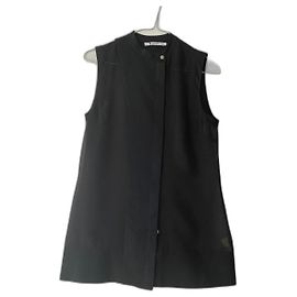 T by Alexander Wang - Top sans manches en mousseline transparente noire
