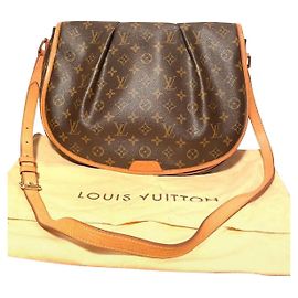 Louis Vuitton Menilmontant Leder Handtasche Braun