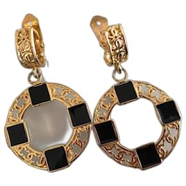 Orecchini Chanel Gripoix Neri Oro
