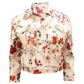Giubbotto Maje Viflor Denim in Cotone Stampa Floreale