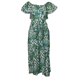 Vestido Wrap Temperley London Florrie em Algodão Verde Estampado