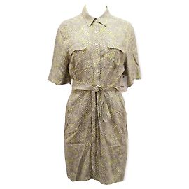Equipment Axelle Bedrucktes Crêpe-Kleid mit Gürtel aus mehrfarbiger Viskose