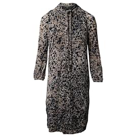 Abito midi Burberry stampato in rayon multicolore