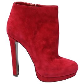 Botines Alexander McQueen en Ante Rojo