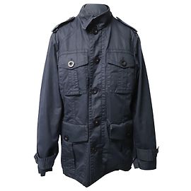 Chaqueta de botonadura sencilla en algodón azul marino de Burberry