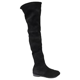 Stuart Weitzman Botas por encima de la rodilla Lowland en ante negro