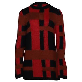 Maglia a scacchi Tod's in mohair rosso