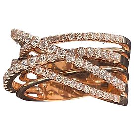 Autre Marque Rose gold ring 750 with 1.60 ct diamonds