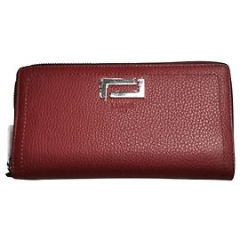 Cartera Continental con Cremallera Lancel Piel Grosella