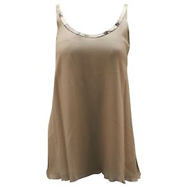 Camiseta sin mangas de chifón en seda color canela de Alice + Olivia