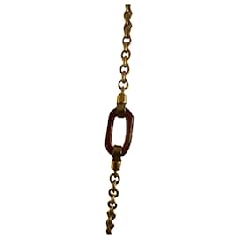 Collana a catena Chanel in metallo dorato e pasta di vetro