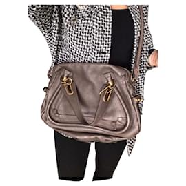 Borsa a mano Chloé Paraty in pelle taupe