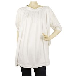 See by Chloé Ver por Chloe algodón blanco w. Blusa de gran tamaño con top tipo túnica y pliegues pequeños tamaño 38