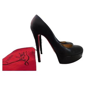 ✅Zapatos de tacón negros genuinos Christian LOUBOUTIN Bianca 36.5